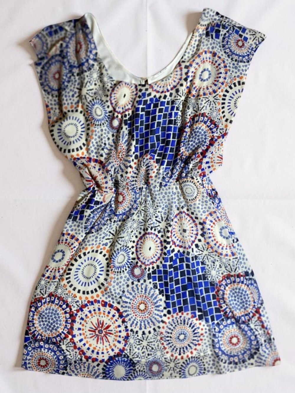 Outback Red Dress Large Geometric Print Summer Colorful Whimsical Spring